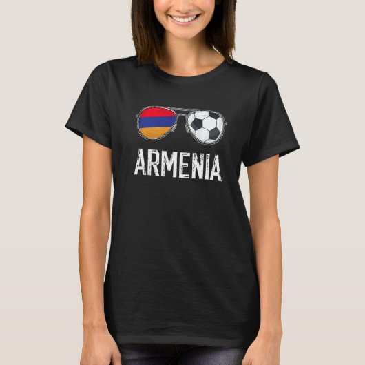 T-shirt Arménie Drapeau & Football Sunglass Ventilateur ar (Devant)