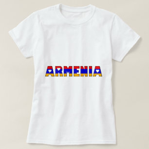 T-shirt Arménie Typographie du coeur Pays Drapeau
