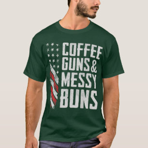T-shirt Armes à café et armes à feu maladroites Drôle prop