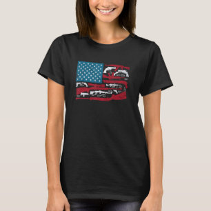 T-shirt Armes à drapeau américain fusils fusils balles US