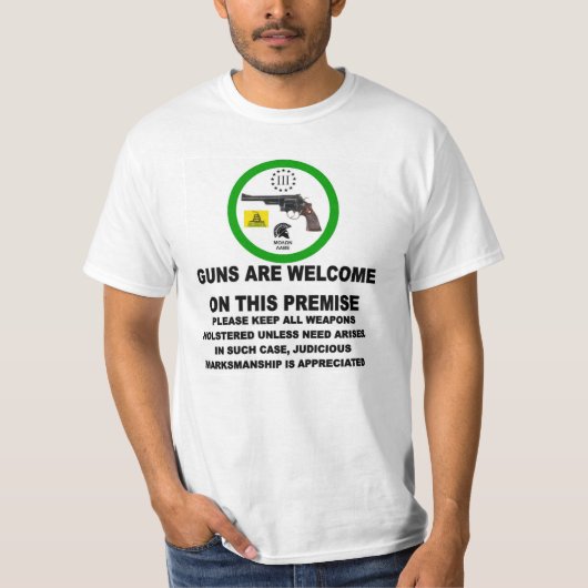 T-SHIRT ARMES À FEU BIENVENUE (Devant)