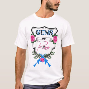 T-shirt Armes à feu ou Roses Baby shower de révélation de 