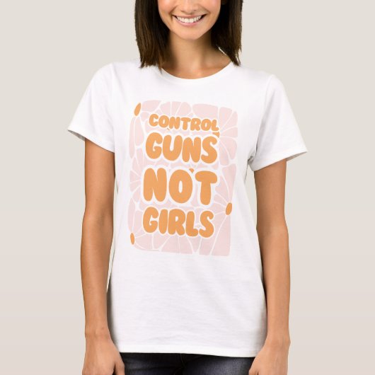T-shirt Armes de contrôle pas les filles - rétro floral (Devant)