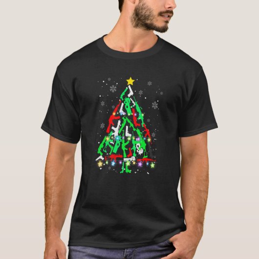 T-shirt Armes de Noël Arbre de Noël Ornement Noël Lumières (Devant)