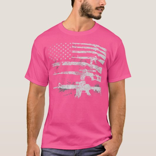 T-shirt Armes Usa Armes Drapeau Rifles Stripes Militaire 2 (Devant)