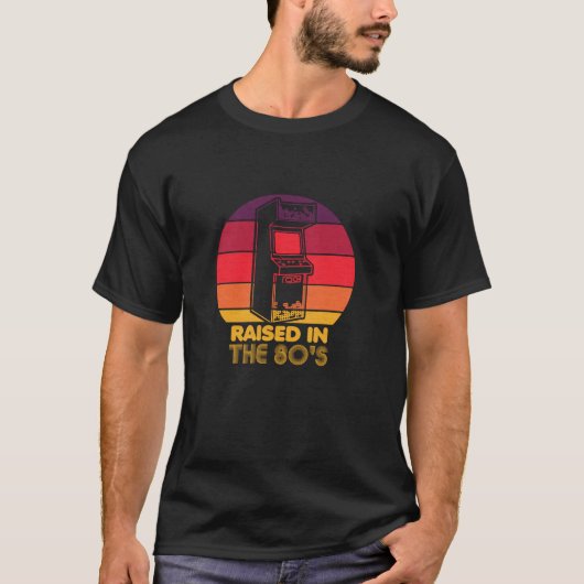 T-shirt Armoire Retro Video Game Raised in 80s Arcade 40th (Devant)