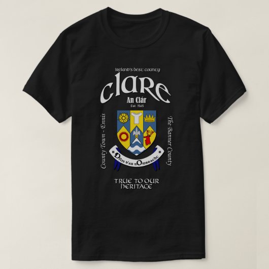 T-shirt Armoiries de Clare Irlande Irish Crest (Design devant)