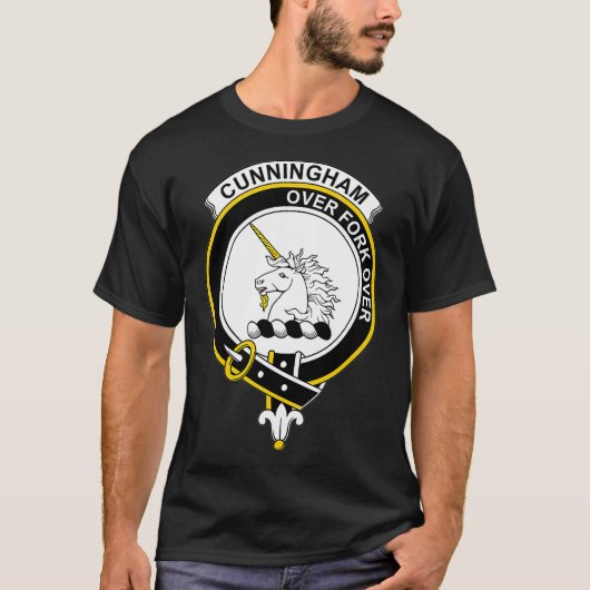 T-shirt Armoiries de Cunningham Famille Crest (Devant)