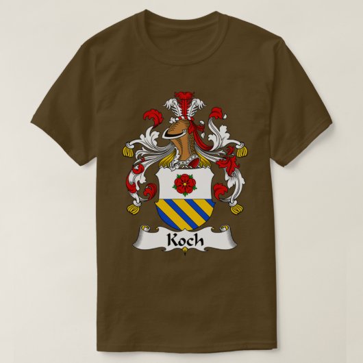 T-shirt Armoiries de Koch Coat Famille Crest (Design devant)