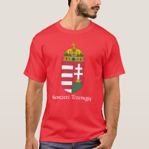 T-shirt Armoiries de la Hongrie rouge Nemzeti Tizenegy T-S