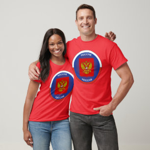 T-shirt Armoiries de la Russie Forme de Cercle