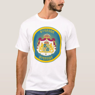 T-shirt Armoiries de la Suède en forme de cercle