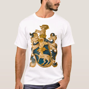 T-shirt Armoiries de l'Allemagne vintage Bleu et Bélier d'