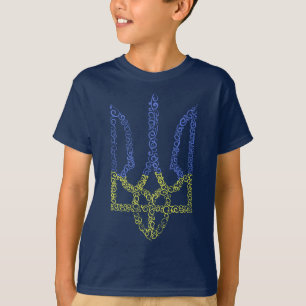 T-shirt Armoiries de l'Ukraine trident motif de la spirale
