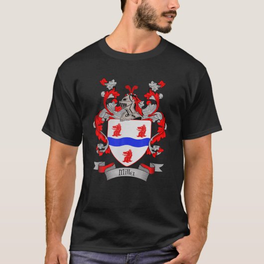 T-shirt Armoiries De Miller | Miller Nom de famille Crest (Devant)
