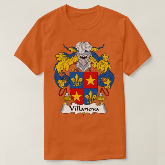T-shirt Armoiries de Villanova Famille Crest (Design devant)