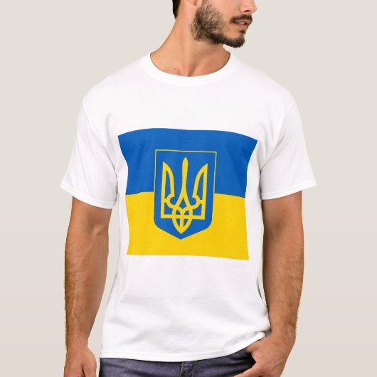 T-shirt Armoiries et drapeau de l'UKRAINE (Devant)