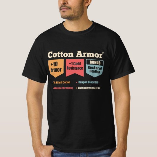 T-shirt Armure de coton Explorez les donjons et les dragon (Devant)