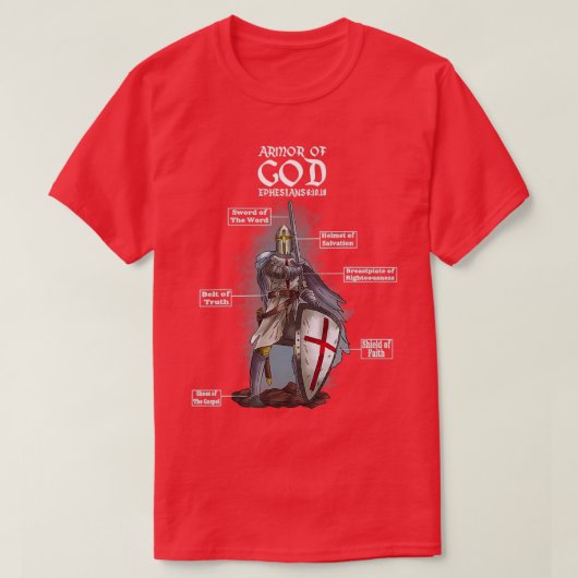 T-shirt Armure De Dieu Éphésiens 6 10 18 Bible 3 (Design devant)