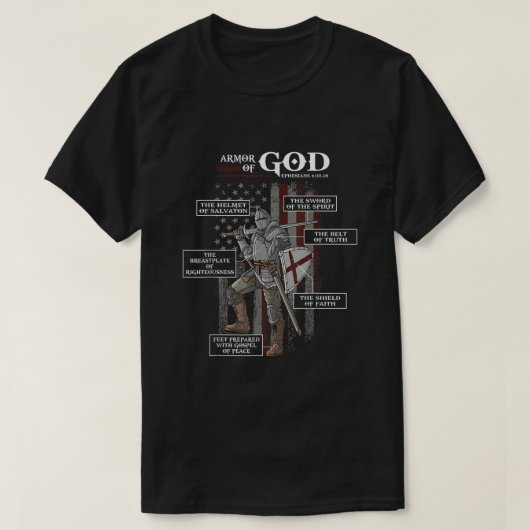 T-shirt Armure De Dieu Éphésiens Bible Verse Cool Religieu (Design devant)