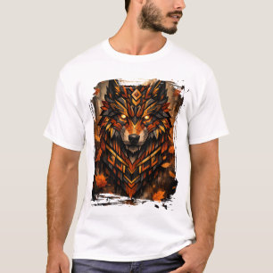 T-shirt Armure Tribale Loup • Édition Couleurs d'Automne