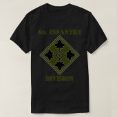 T-shirt Army 4th Infantry Division Subdued Unit Patch Grun (Design devant)
