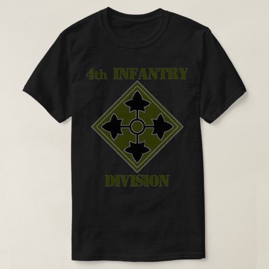 T-shirt Army 4th Infantry Division Subdued Unit Patch Grun (Design devant)