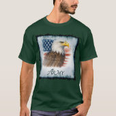 T-shirt Army American Flag & Eagle (Devant)