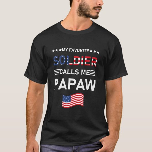 T-shirt Army Papaw Mon soldat favori M'appelle Papaw (Devant)