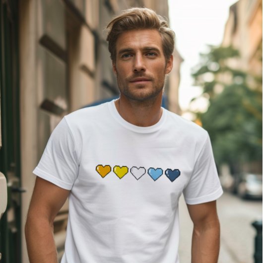 T-shirt Aroace Drapeau Pixel Coeur