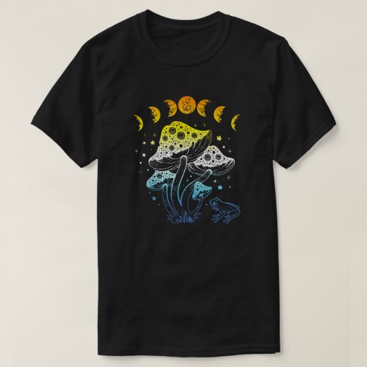 T-shirt Aroace Mystique - Mushroom, Moon, and Frog (Design devant)