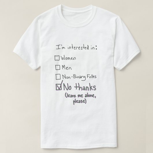 T-shirt Aroace "Non merci" Coche (Design devant)