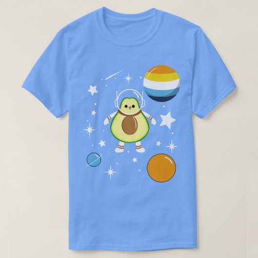 T-shirt Aroace Pride, astronaute de l'Avocado (Design devant)