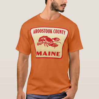 T-shirt Aroostook Comté Maine Insigne Rétro Tan