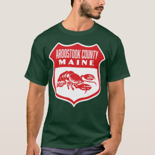 T-shirt Aroostook Comté Maine Retro Shield Rouge