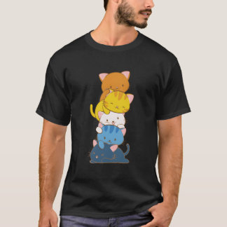 T-shirt Arotic Aual Pride Lgbtq Kawaii Cats Aroace