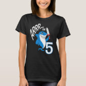 T-shirt Arr I'm 5 Shark Birthday Theme Anniversaire Party  (Devant)