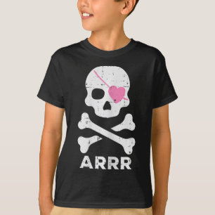 T-shirt Arr Pirate Heart Eyepatch Halloween Femmes Toddler
