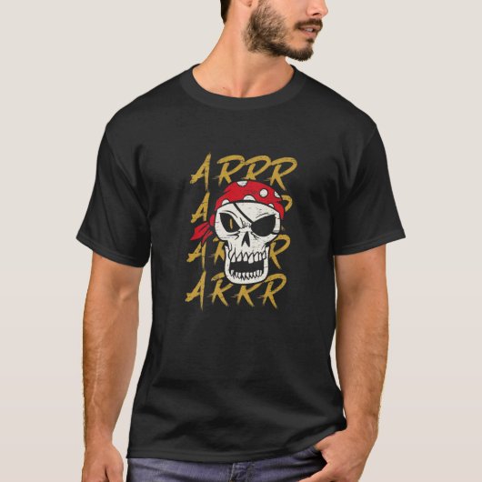T-shirt Arr Skeleton Sword Eye Patch Hook (Devant)
