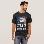 T-shirt Arrestation du drapeau américain Trump 2024 (Devant entier)