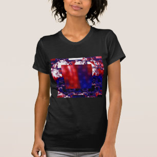 T-shirt Arrêt Art fractal rouge et bleu