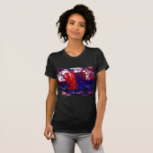 T-shirt Arrêt | Art fractal rouge et bleu (Devant entier)