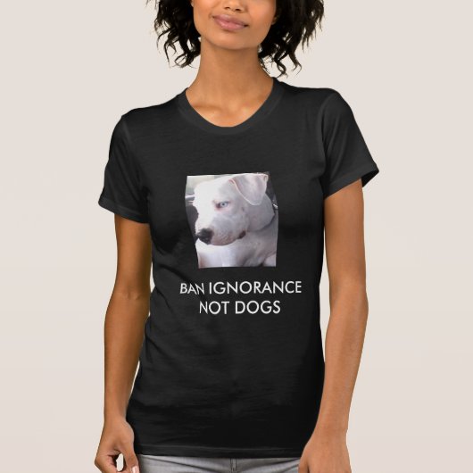 T-shirt ARRÊT BSL de chiens d'ignorance d'interdiction pas (Devant)