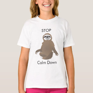 T-shirt Arrêter Calm Down Brown Sloth