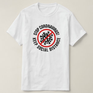 T-shirt Arrêter CoronaVirus Distances sociales slogan per