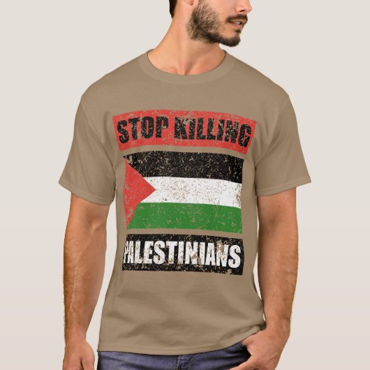 T-shirt Arrêter de tuer des Palestiniens (Devant)
