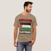T-shirt Arrêter de tuer des Palestiniens (Devant entier)