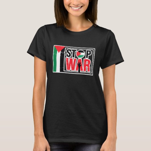 T-shirt Arrêter la guerre - La vie palestinienne importe - (Devant)