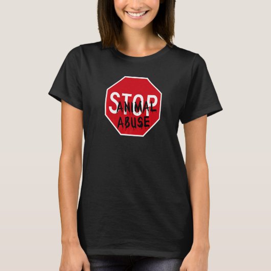 T-shirt Arrêter la maltraitance animale (Devant)