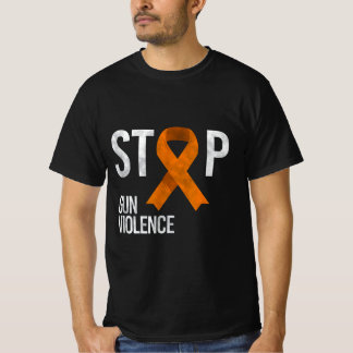 T-shirt Arrêter la violence des armes à feu Orange Ruban p